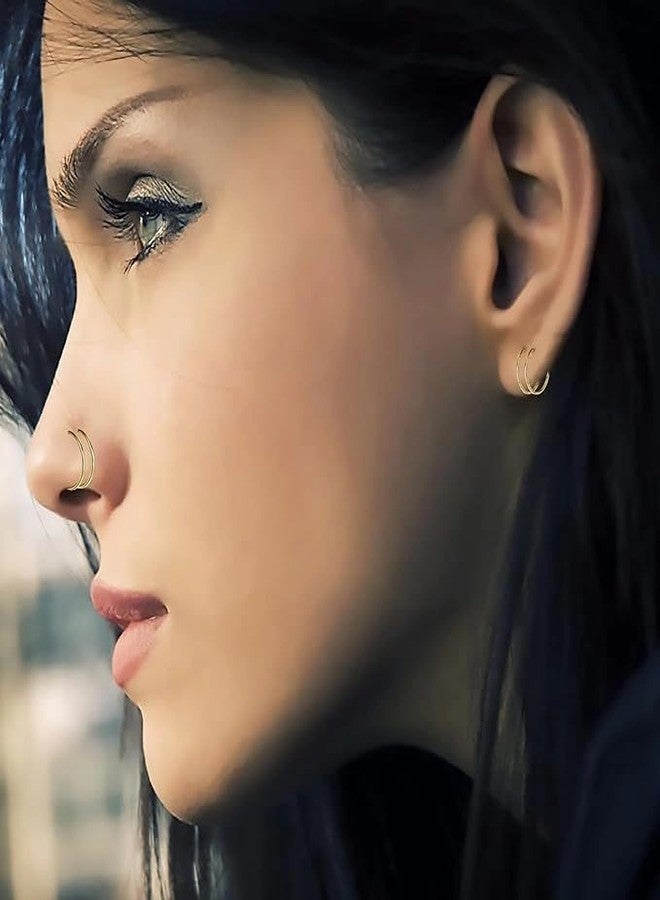 Decentraland Stainless Steel Spiral Nose Ring Double Hoop Nose Ring Single Pierced Nose Piercing for Women Hypoallergenic - Image 5